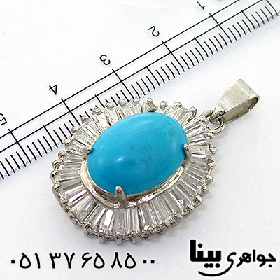 گردنبند فیروزه سنتاتیک دور باگت _کد:8185