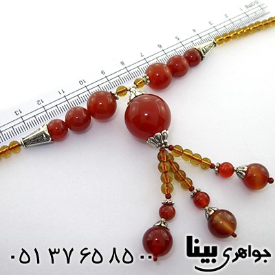 سینه ریز عقیق قرمز زنانه درشت مدل گوی آویز _کد:8186
