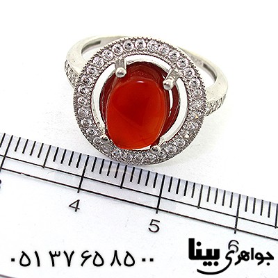 انگشتر عقیق یمنی زنانه مدل مهسا _کد:8192