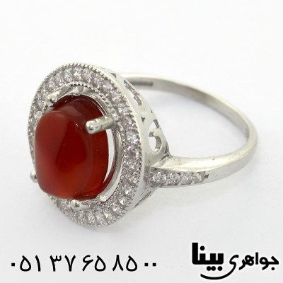 انگشتر عقیق یمنی زنانه مدل مهسا _کد:8192