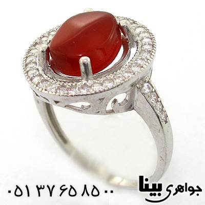 انگشتر عقیق یمنی زنانه مدل مهسا _کد:8192