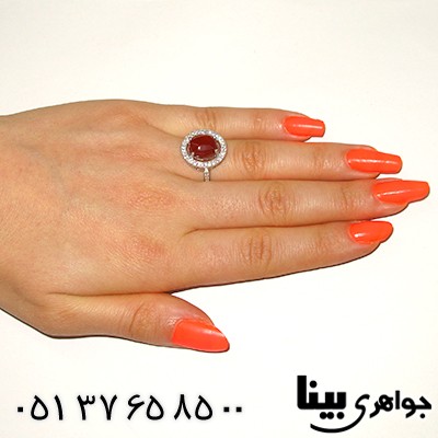 انگشتر عقیق یمنی زنانه مدل مهسا _کد:8192