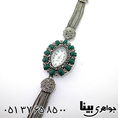 ساعت حدید و نگین سبز زنانه کلاسیک طرح مارکازیت _کد:8194