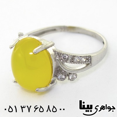 انگشتر عقیق شرف الشمس زنانه مدل مهتاب _کد:8195