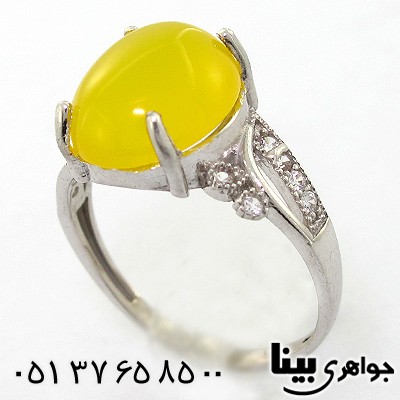انگشتر عقیق شرف الشمس زنانه مدل مهتاب _کد:8195