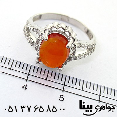 انگشتر عقیق یمنی عالی زنانه طرح آنا _کد:8200