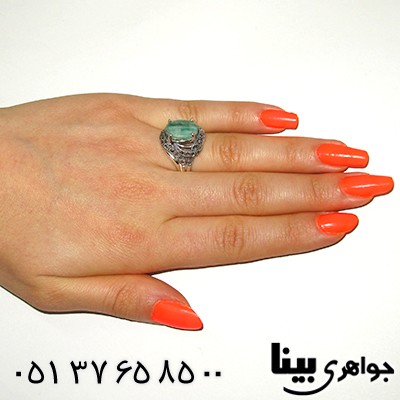 انگشتر زمرد زنانه درشت مارکازیت هانگ _کد:8202