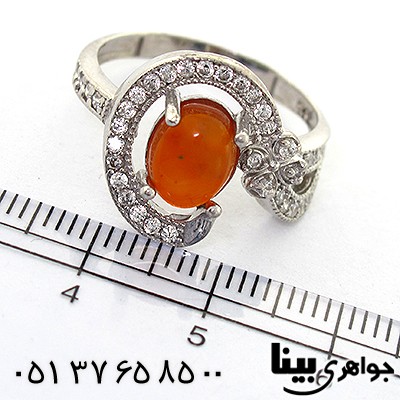 انگشتر عقیق یمنی زنانه مدل نیکا _کد:8203