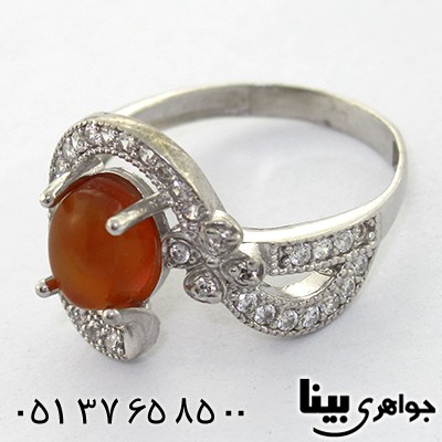 انگشتر عقیق یمنی زنانه مدل نیکا _کد:8203
