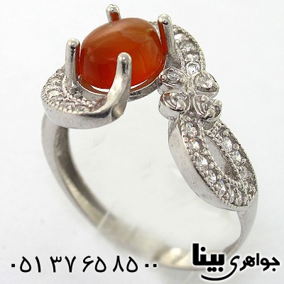 انگشتر عقیق یمنی زنانه مدل نیکا _کد:8203
