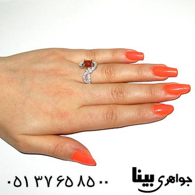 انگشتر عقیق یمنی زنانه مدل نیکا _کد:8203