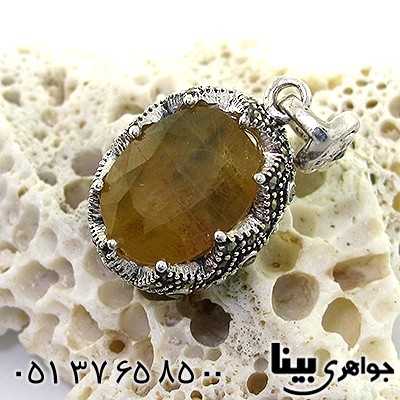 گردنبند یاقوت زرد زنانه مارکازیت هانگ _کد:8205
