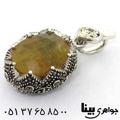 گردنبند یاقوت زرد زنانه مارکازیت هانگ _کد:8205
