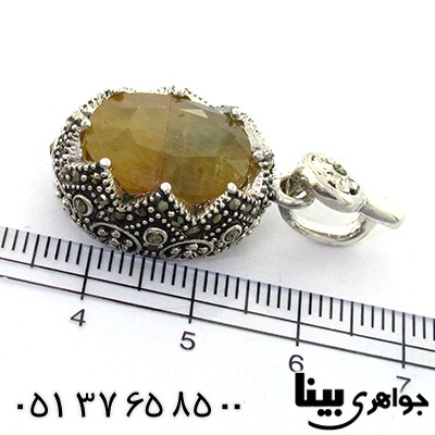 گردنبند یاقوت زرد زنانه مارکازیت هانگ _کد:8205