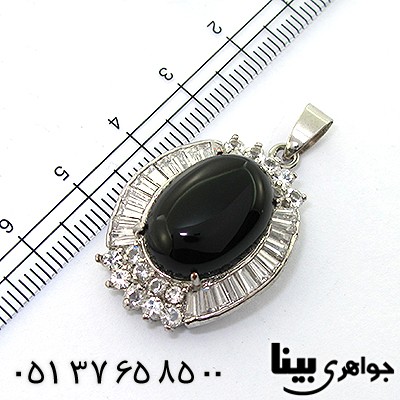 گردنبند عقیق سیاه (اونیکس) زنانه طرح گلزار _کد:8209