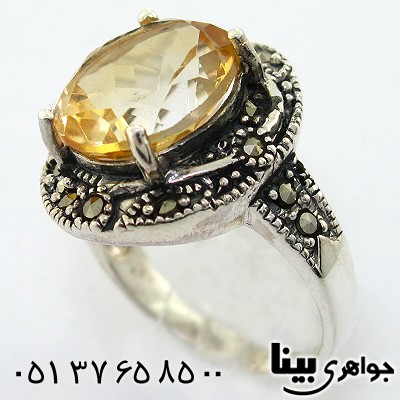 انگشتر سیترین زنانه مارکازیت هانگ _کد:8210