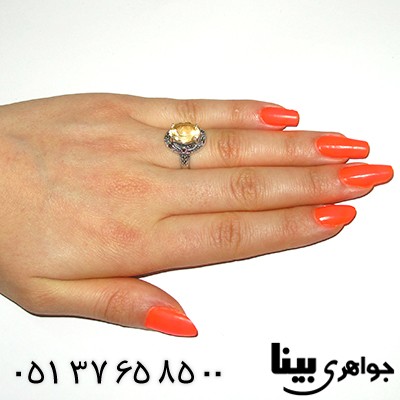انگشتر سیترین زنانه مارکازیت هانگ _کد:8210