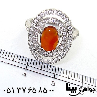 انگشتر عقیق یمنی زنانه طرح سوتیتا _کد:8217