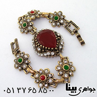 دستبند نگین رنگی زنانه عثمانی اشکی_کد:8219