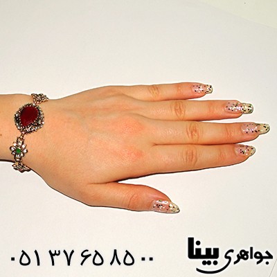 دستبند نگین رنگی زنانه عثمانی اشکی_کد:8219