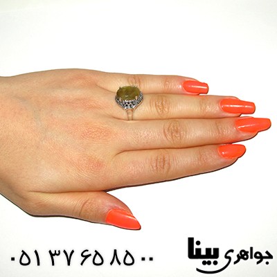 انگشتر یاقوت زرد درشت زنانه مارکازیت هانگ _کد:8222