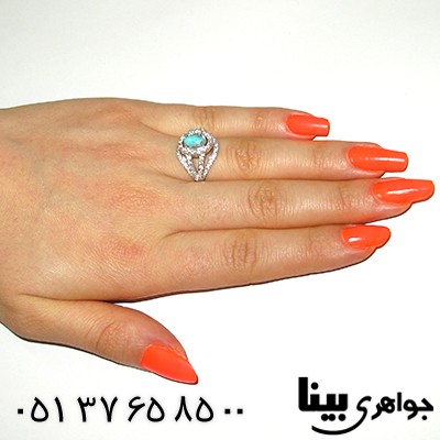 انگشتر فیروزه نیشابوری زنانه مدل رویا _کد:8223