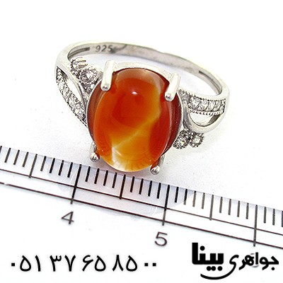 انگشتر عقیق یمنی زنانه مدل مهتاب _کد:8225