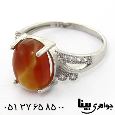 انگشتر عقیق یمنی زنانه مدل مهتاب _کد:8225