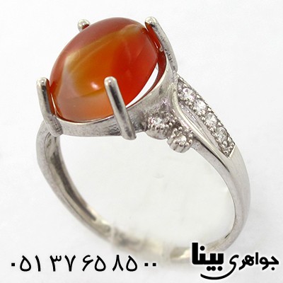 انگشتر عقیق یمنی زنانه مدل مهتاب _کد:8225
