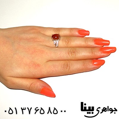 انگشتر عقیق یمنی زنانه مدل مهتاب _کد:8225