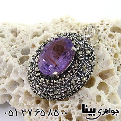 گردنبند آمتیست زنانه درشت مارکازیت هانگ _کد:8227