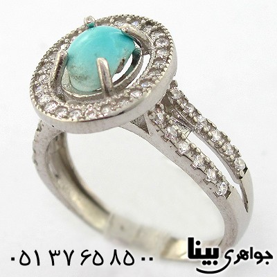انگشتر فیروزه نیشابوری زنانه مدل شیوا _کد:8229
