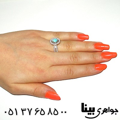 انگشتر فیروزه نیشابوری زنانه مدل شیوا _کد:8229