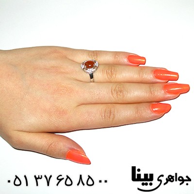 انگشتر عقیق یمنی زنانه مدل سپیده _کد:8232
