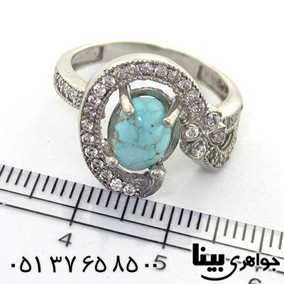 انگشتر فیروزه نیشابوری زنانه مدل شیوا _کد:8236