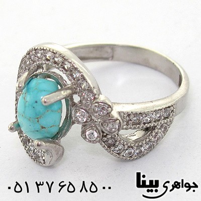 انگشتر فیروزه نیشابوری زنانه مدل شیوا _کد:8236
