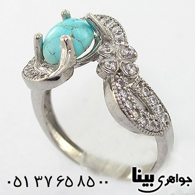 انگشتر فیروزه نیشابوری زنانه مدل شیوا _کد:8236