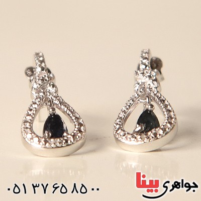 گوشواره یاقوت کبود اشک پاندولی