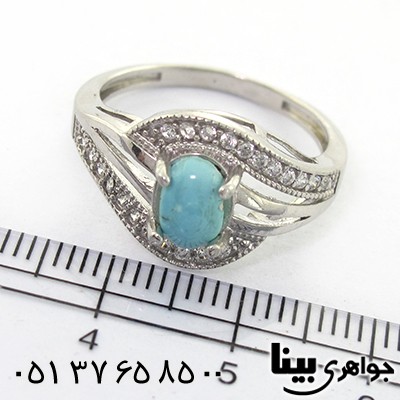انگشتر فیروزه نیشابوری زنانه مدل چشم _کد:8244