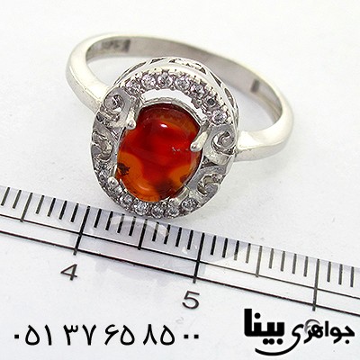 انگشتر عقیق یمنی زنانه مدل دور نگین _کد:8252