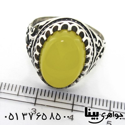 انگشتر عقیق شرف الشمس مردانه با رکاب خاص _کد:8258