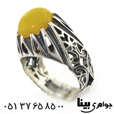 انگشتر عقیق شرف الشمس مردانه اسلیمی کلاسیک _کد:8262