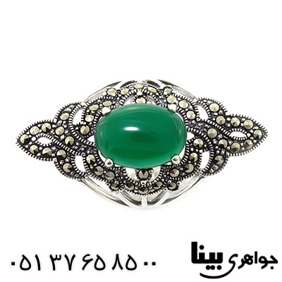 انگشتر عقیق سبز عالی زنانه درشت مارکازیت هانگ _کد:8266
