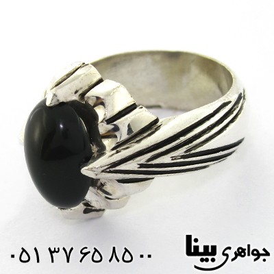 انگشتر اوپال سیاه استرالیا با بازی رنگ در شب مردانه _کد:1243