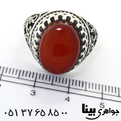 انگشتر عقیق خراسانی عالی مردانه اسلیمی _کد:8286