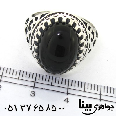 انگشتر عقیق سیاه (اونیکس) مردانه اسلیمی _کد:8287
