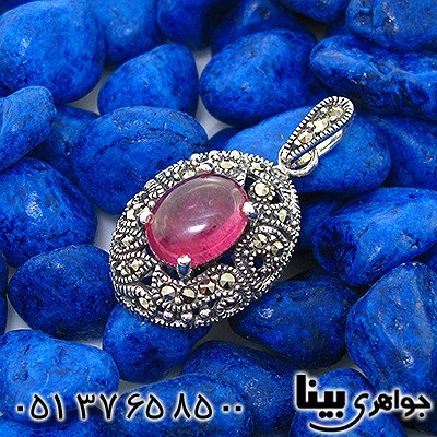 گردنبند یاقوت سرخ زلال زنانه مارکازیت هانگ _کد:8305