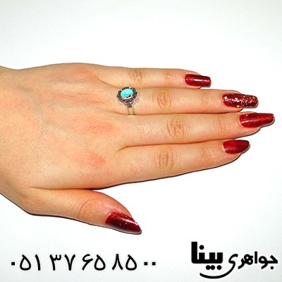 انگشتر فیروزه نیشابوری زنانه مارکازیتی _کد:8313