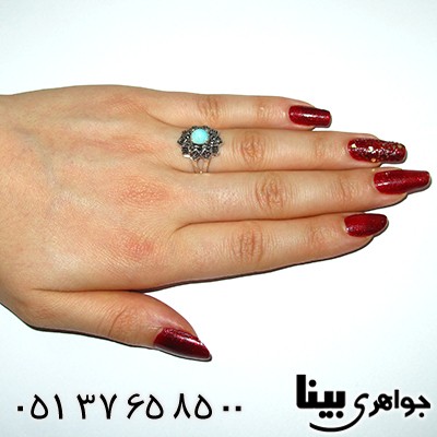 انگشتر فیروزه نیشابوری زنانه مارکازیتی _کد:8318