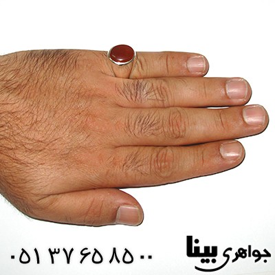 انگشتر عقیق یمنی مردانه درشت رکاب سنتی _کد:8334